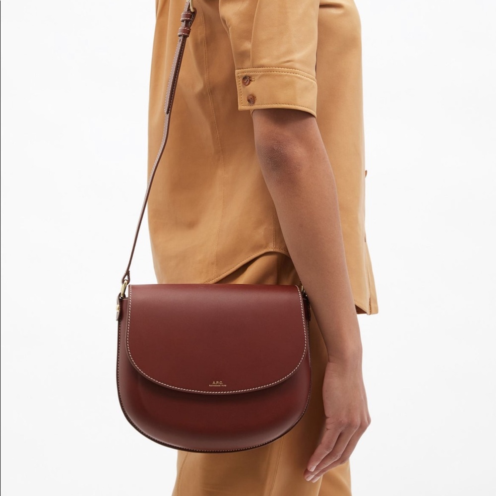 Apc Amber topstitched leather crossbody bag